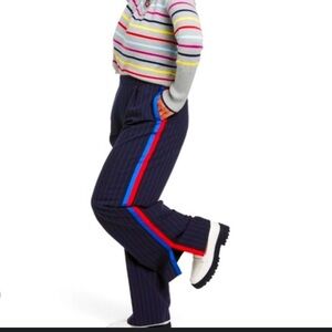La Ligne Navy Trousers with Red Stripes